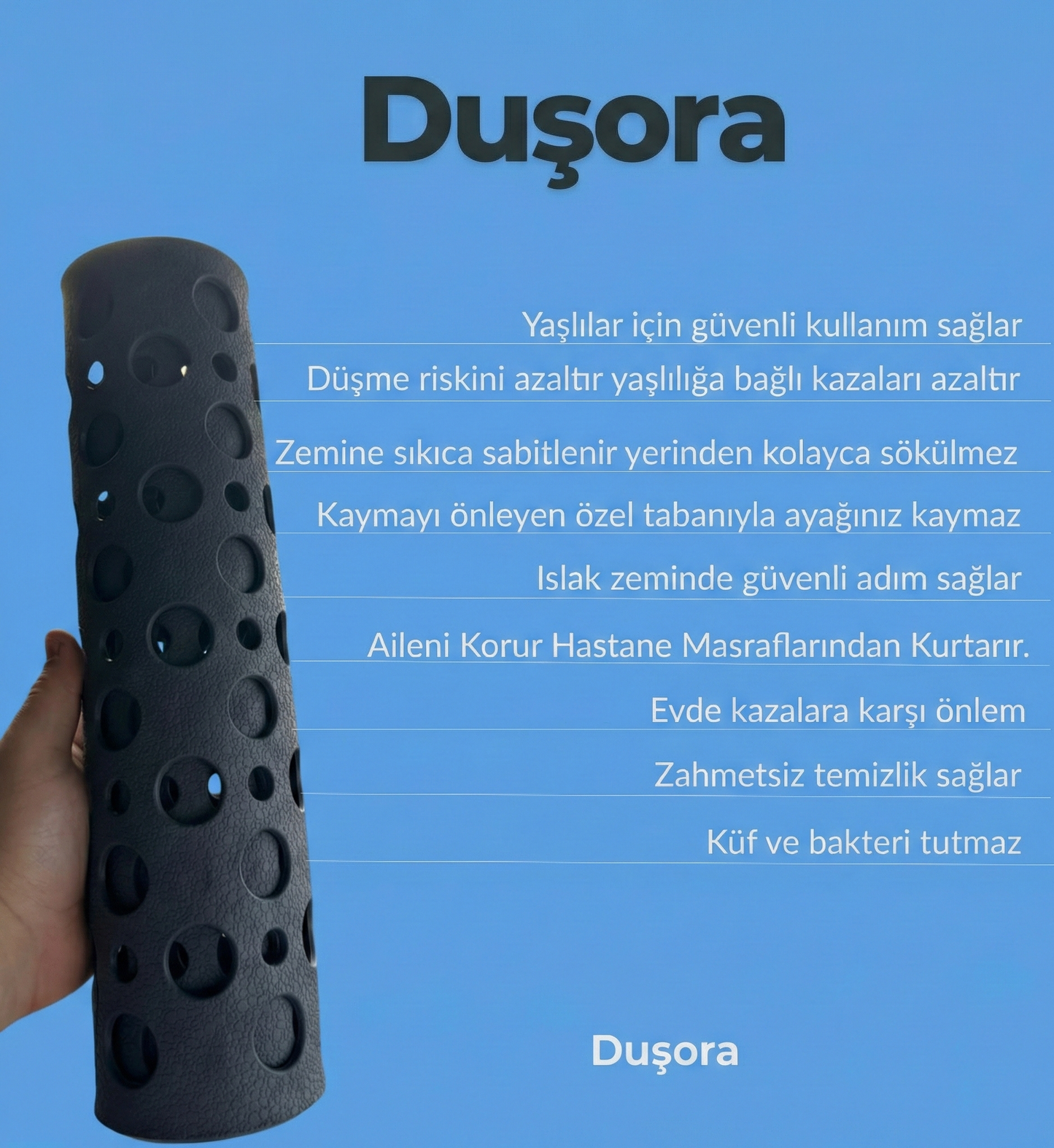 Duşora Kaymaz Duş Paspası | Vantuzlu & Kayma Önleyici Banyo Matı